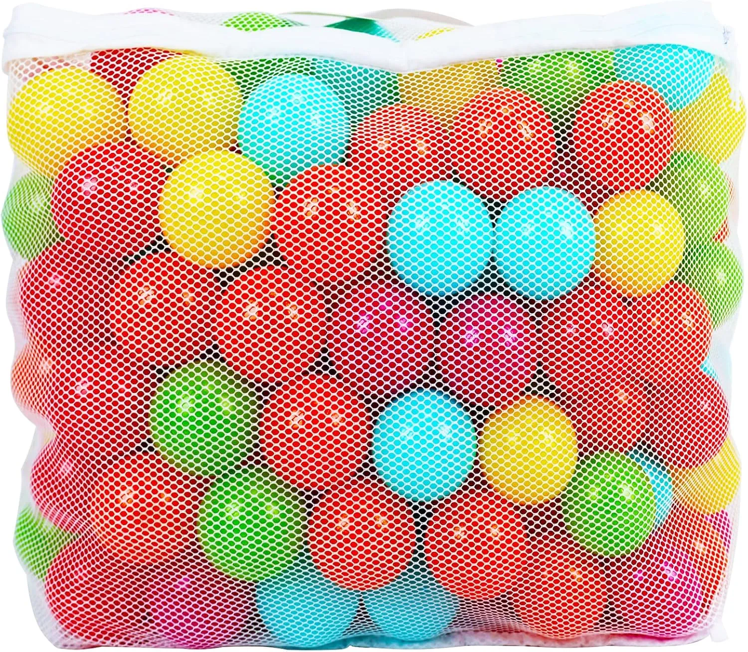 2.3-Inch Phthalate Free BPA Free Non-Toxic Crush Proof Play Balls Pit Balls- 6 Bright Colors in Reusable and Durable Storage Mesh Bag with Zipper, 100-Count