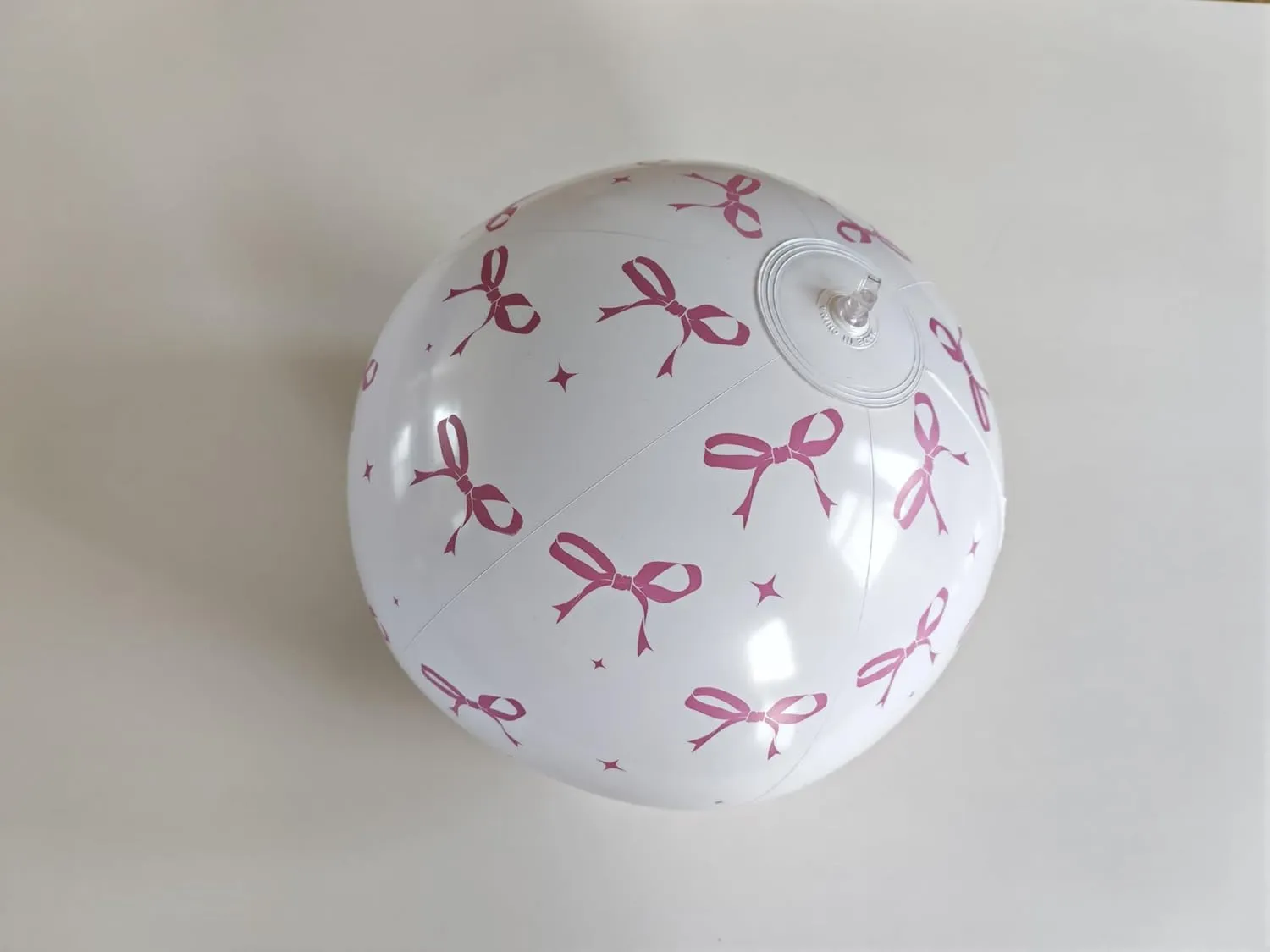 24 Pack 16 Inch Inflatable Beach Balls Bulk Pink Bow Summer Swimming Balls Pool Jumbo PVC Sport Ball for Adults Summer Hawaiian Beach Pool Party Favor Outdoor Water Game