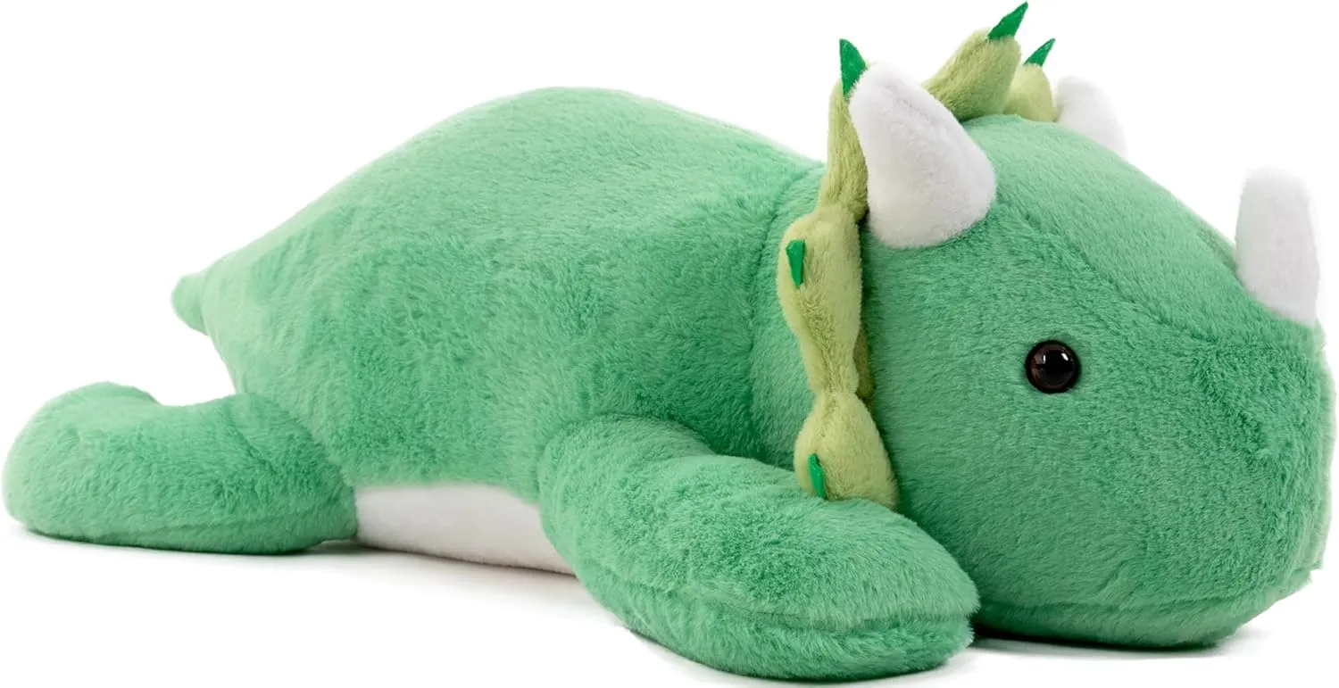 2.4 Pounds Weighted Dinosaur Stuffed Animals 15.7Inch Green Weighted Dino Plush,Huggable Companion for Kids & Adults, Gift for Thanksgiving, Christmas and Birthday.