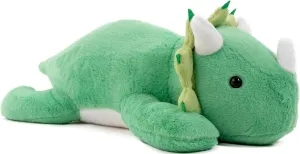 2.4 Pounds Weighted Dinosaur Stuffed Animals 15.7Inch Green Weighted Dino Plush,Huggable Companion for Kids & Adults, Gift for Thanksgiving, Christmas and Birthday.