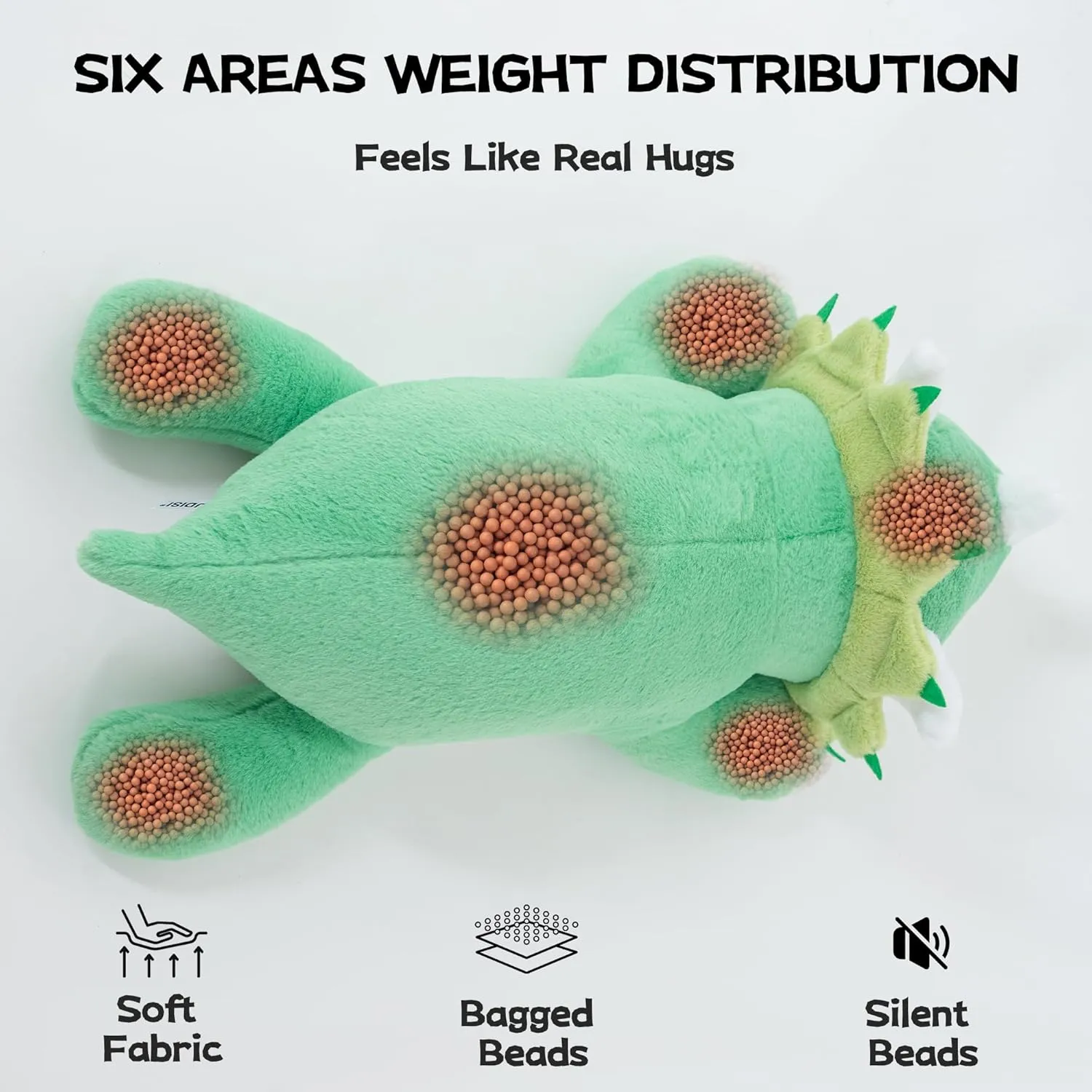 2.4 Pounds Weighted Dinosaur Stuffed Animals 15.7Inch Green Weighted Dino Plush,Huggable Companion for Kids & Adults, Gift for Thanksgiving, Christmas and Birthday.