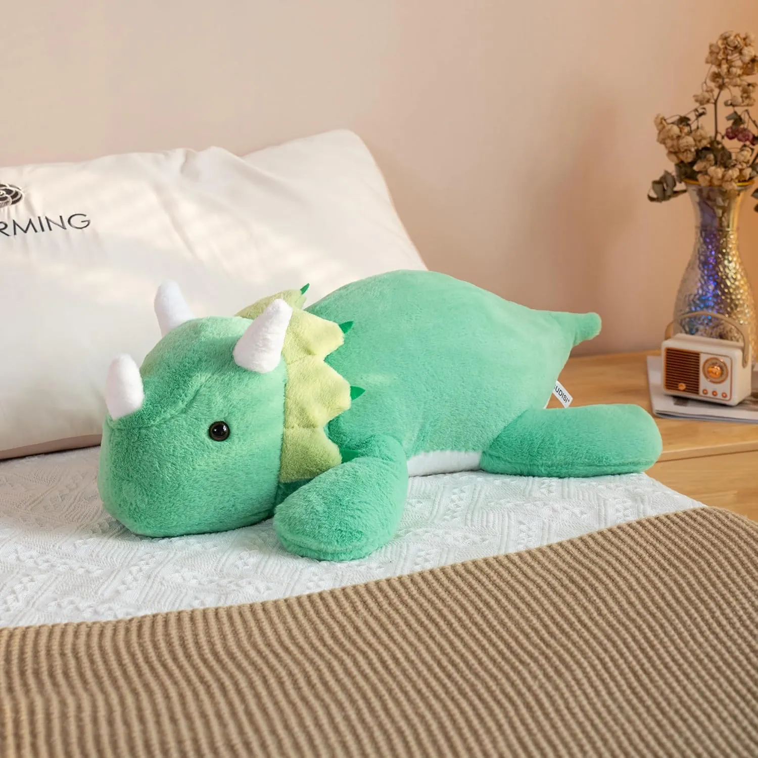 2.4 Pounds Weighted Dinosaur Stuffed Animals 15.7Inch Green Weighted Dino Plush,Huggable Companion for Kids & Adults, Gift for Thanksgiving, Christmas and Birthday.