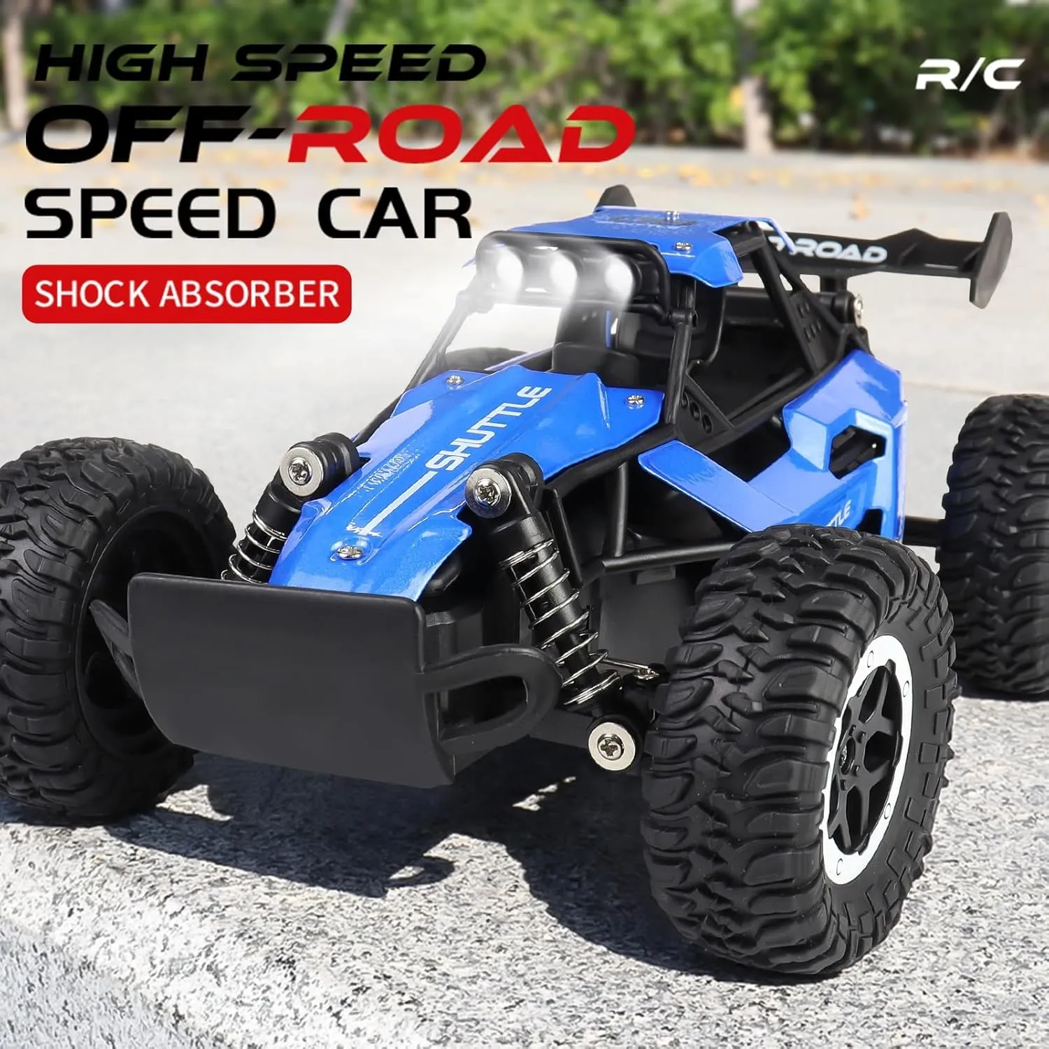 2.4G 5 - Channel Remote Control Alloy Stunt Car - Double - Sided Tumbling with LED Lights, 20km/h High - Speed, 50m Remote Range - Ideal Toy for Kids Ages 3  (Blue)