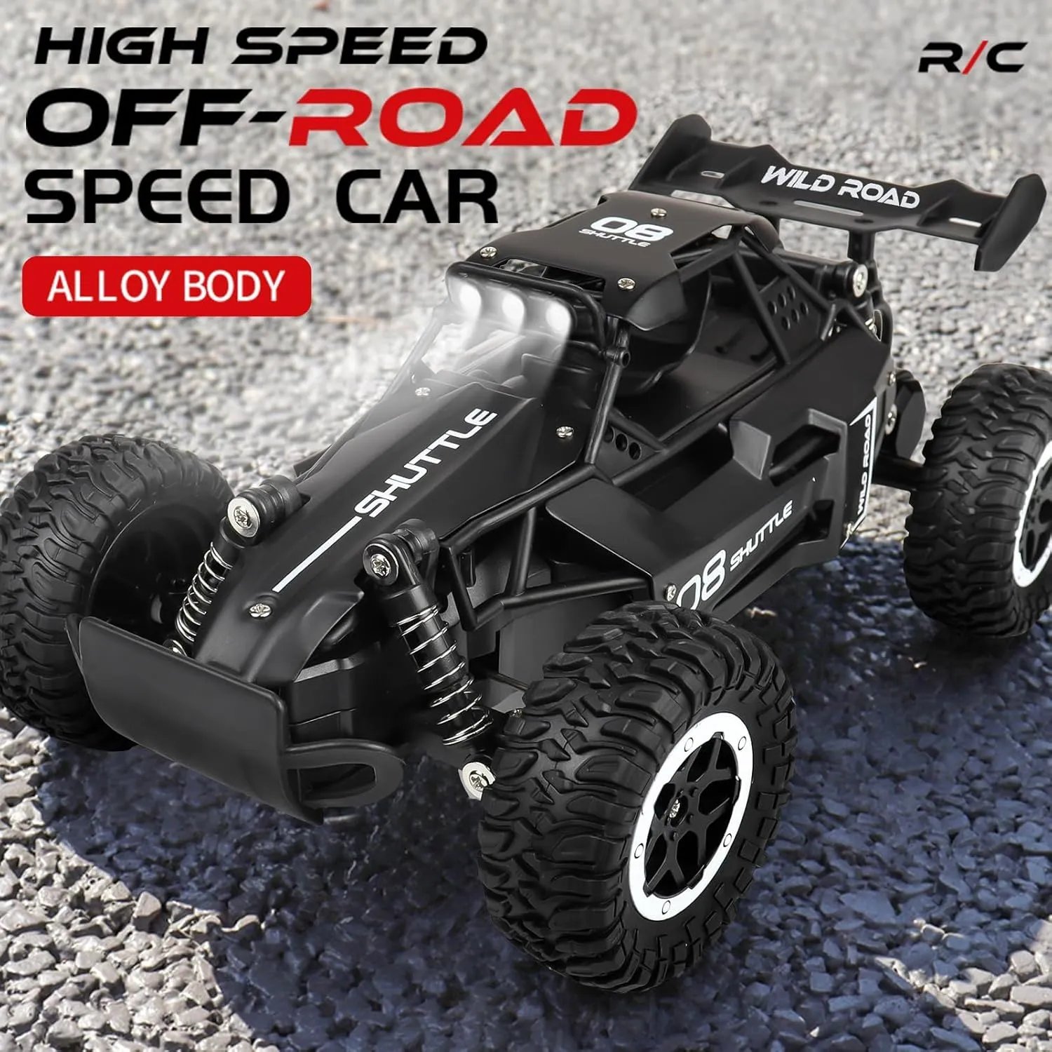 2.4G 5 - Channel Remote Control Alloy Stunt Car - Double - Sided Tumbling with LED Lights, 20km/h High - Speed, 50m Remote Range - Ideal Toy for Kids Ages 3  (Blue)
