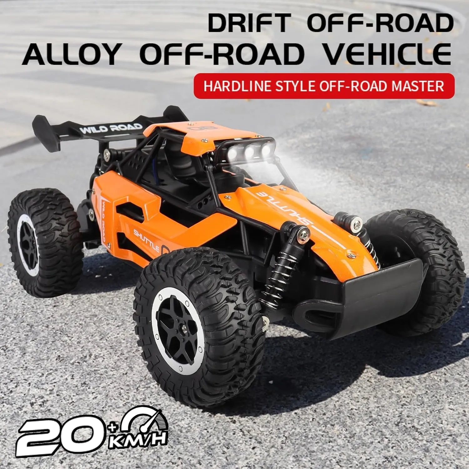 2.4G 5 - Channel Remote Control Alloy Stunt Car - Double - Sided Tumbling with LED Lights, 20km/h High - Speed, 50m Remote Range - Ideal Toy for Kids Ages 3  (Blue)