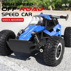 2.4G 5 - Channel Remote Control Alloy Stunt Car - Double - Sided Tumbling with LED Lights, 20km/h High - Speed, 50m Remote Range - Ideal Toy for Kids Ages 3  (Blue)