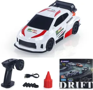 2.4GHz 1:43 RC Drift Car High Speed 4WD Racing Vehicles RTR Mini Car Toy Model Radio Battery Lights Gyroscope