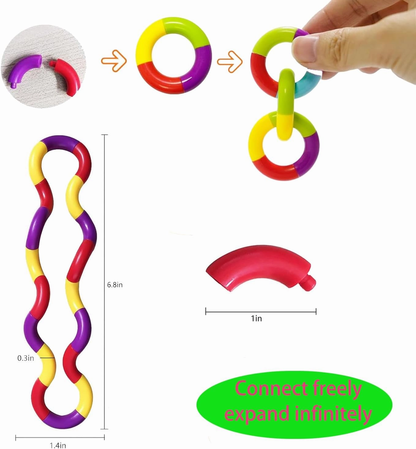 24PCS Multicolored Quiet Twisty Fidgets Toys, Squeeze, Twist and Spin for A Unique Fidget Experience; Brain Imagination Tool, Relaxation Therapy Educational Toy for Kids and Adults(Random Color)