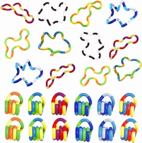 24PCS Multicolored Quiet Twisty Fidgets Toys, Squeeze, Twist and Spin for A Unique Fidget Experience; Brain Imagination Tool, Relaxation Therapy Educational Toy for Kids and Adults(Random Color)