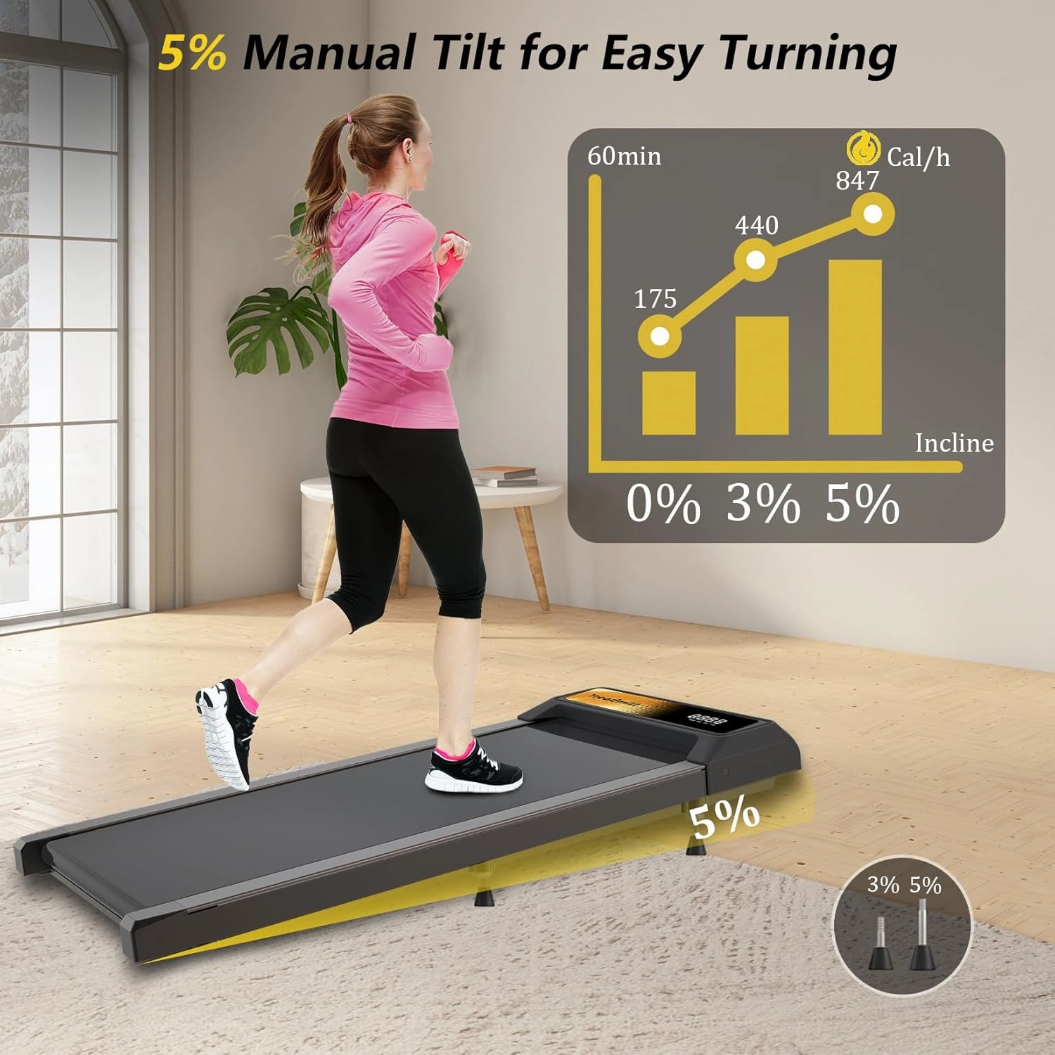 2 in 1 Treadmill and Walking Pad for Home/Office, Walking Treadmill with Remote Control, APP, and LED Display