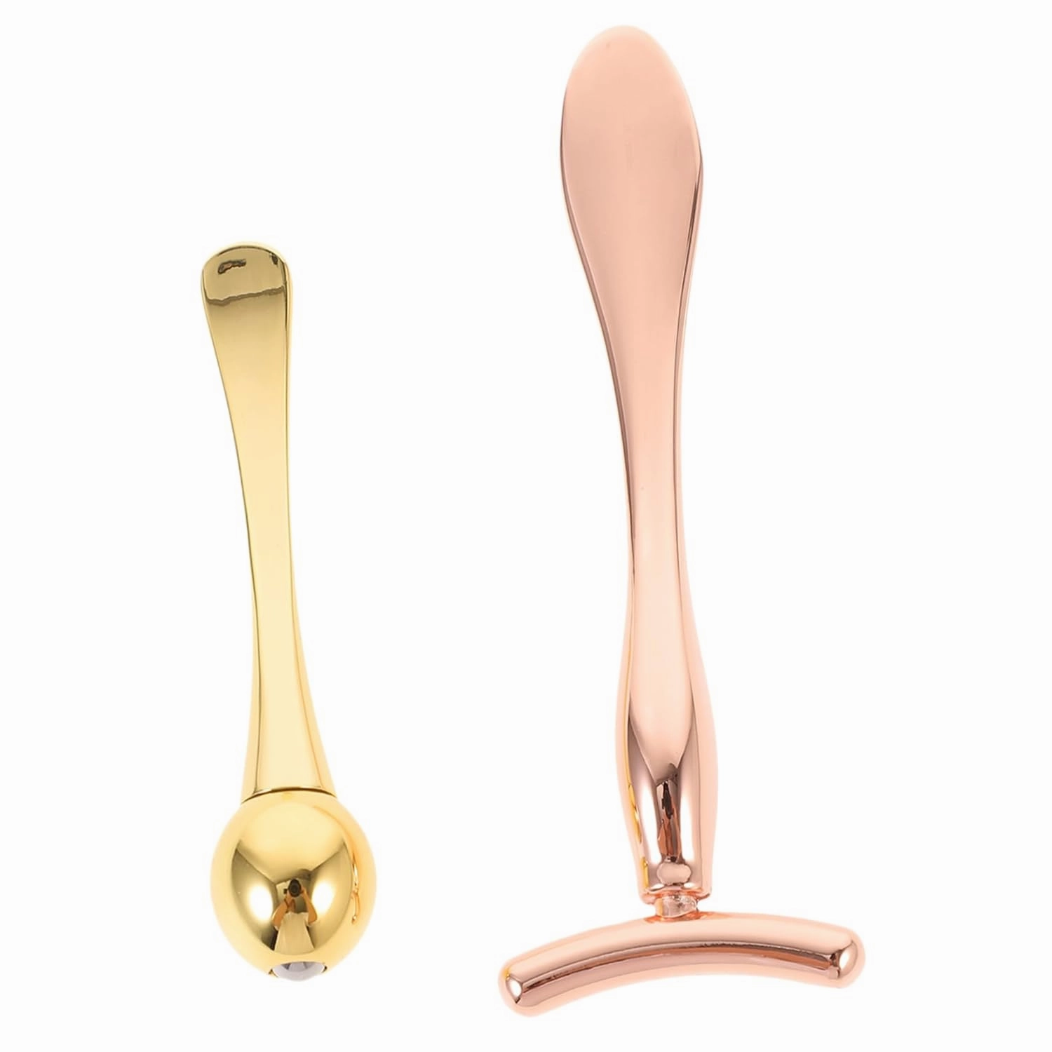 2 Sets Facial Roller Massager Eye Sticks T-shaped Stick Double-end Mask Spoon Essence Bar