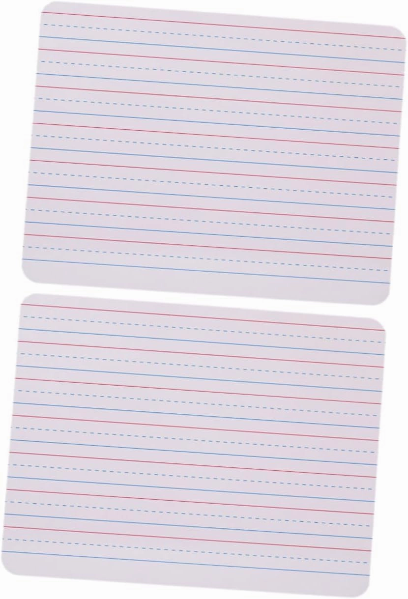2pcs Dry Erase Whiteboard Portable Double-Sided Lined Blank Boards for Office School and Home Use for Writing Drawing and Learning Activities