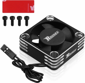 30mm RC Motor Heatsink 28000RPM ESC Cooling Fan for RC Car 1/8 1/10 1/12 Scale 540 550 Brushless Motor (Black Silver)