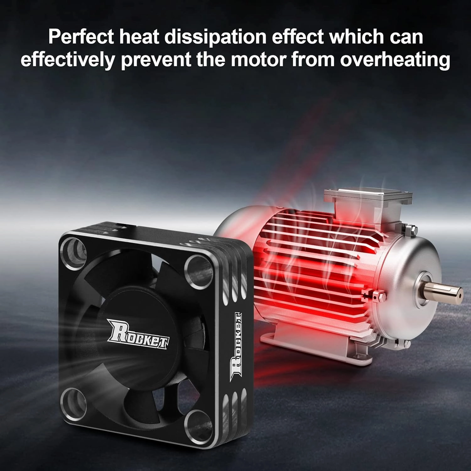 30mm RC Motor Heatsink 28000RPM ESC Cooling Fan for RC Car 1/8 1/10 1/12 Scale 540 550 Brushless Motor (Black Silver)