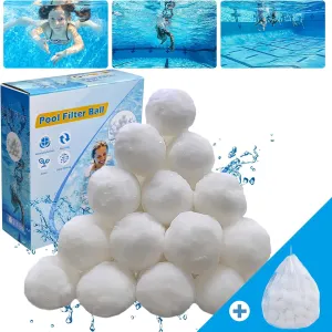 3.1 lbs Pool Filter Ball for Sand Filter Pump for Above Ground Pool, Pool Filter Media Balls Instead of Sand, Reusable Eco-Friendly Fiber Filter Media Ball (Equals 110 lbs Pool Filter Sand)