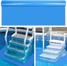 36x36in Swimming Pool Ladder Mat Protective Swimming Pool Step Pad for Above Ground Swimming Pool Ladder Pad Vinyl Non-Slip Pool Liner