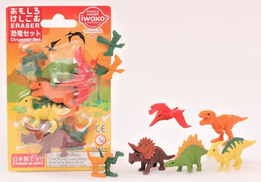 38307 IWAKO DINOSAUR SERIES 1 ERASER CARDS-10 CARDS