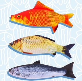 3 Pack 3D Giant Soft Fish Cushion Plush Toy Pillow Decorate Oversized Throw Pillow Creative Gift for Home Decoration, 24 Inch