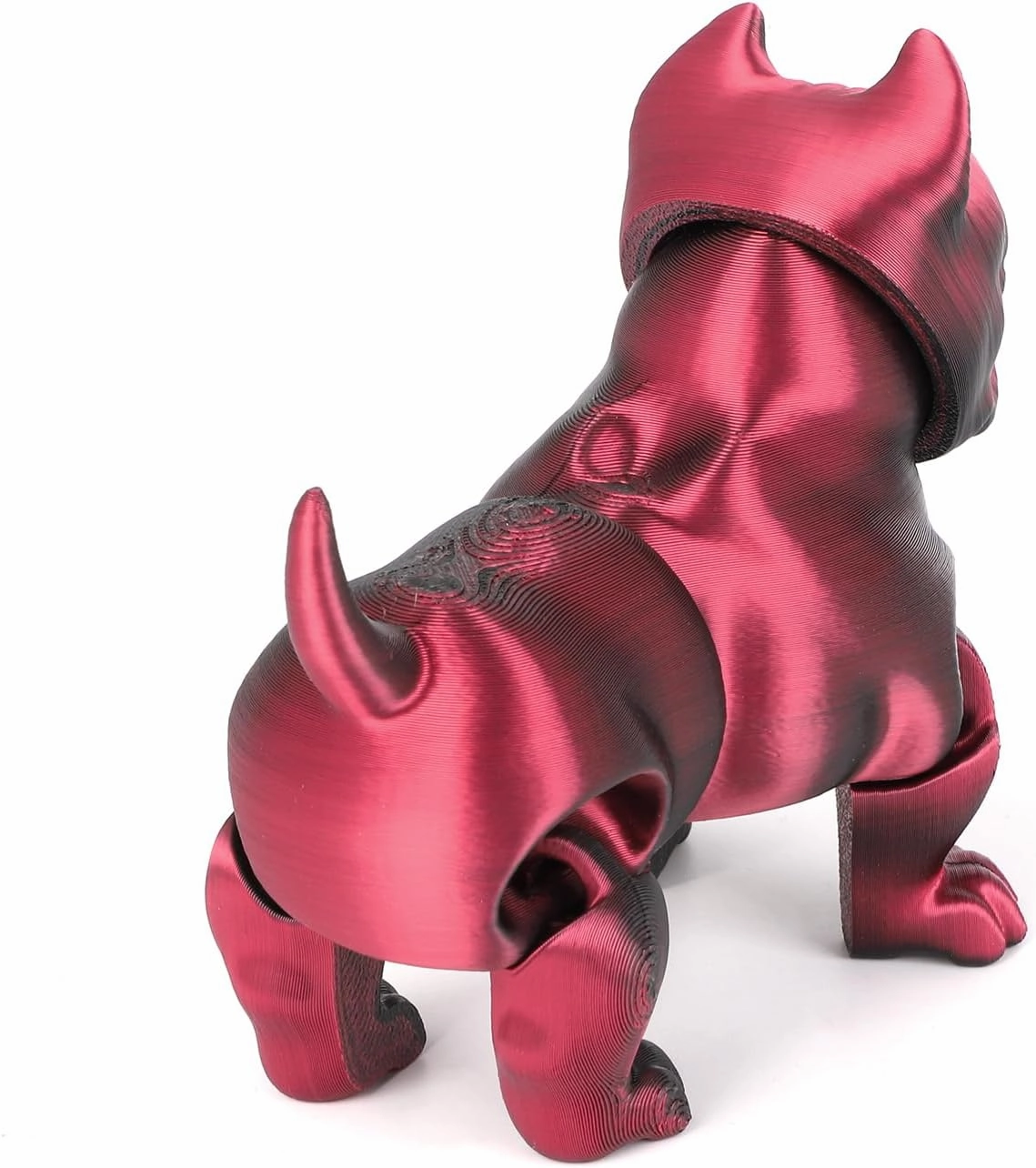 3D Printed Dog Model, 3D Printed Fidget Animals,3D Crystal Dog Flexible Joints Home Decor Executive Desk Toys,Home Office Decor Executive Desk Toys for Autism/ADHD (Black Red)