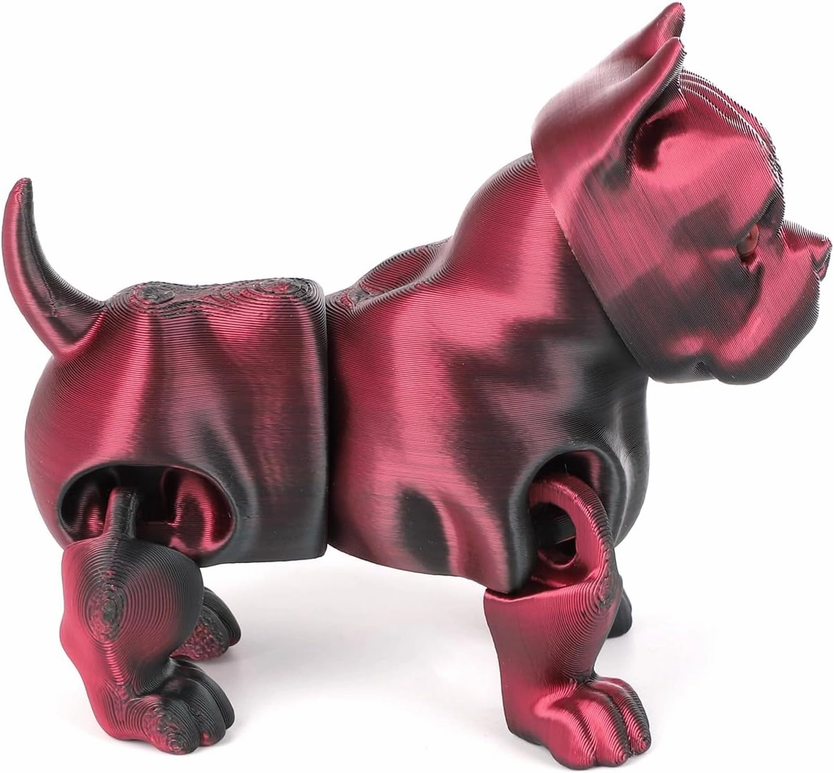 3D Printed Dog Model, 3D Printed Fidget Animals,3D Crystal Dog Flexible Joints Home Decor Executive Desk Toys,Home Office Decor Executive Desk Toys for Autism/ADHD (Black Red)