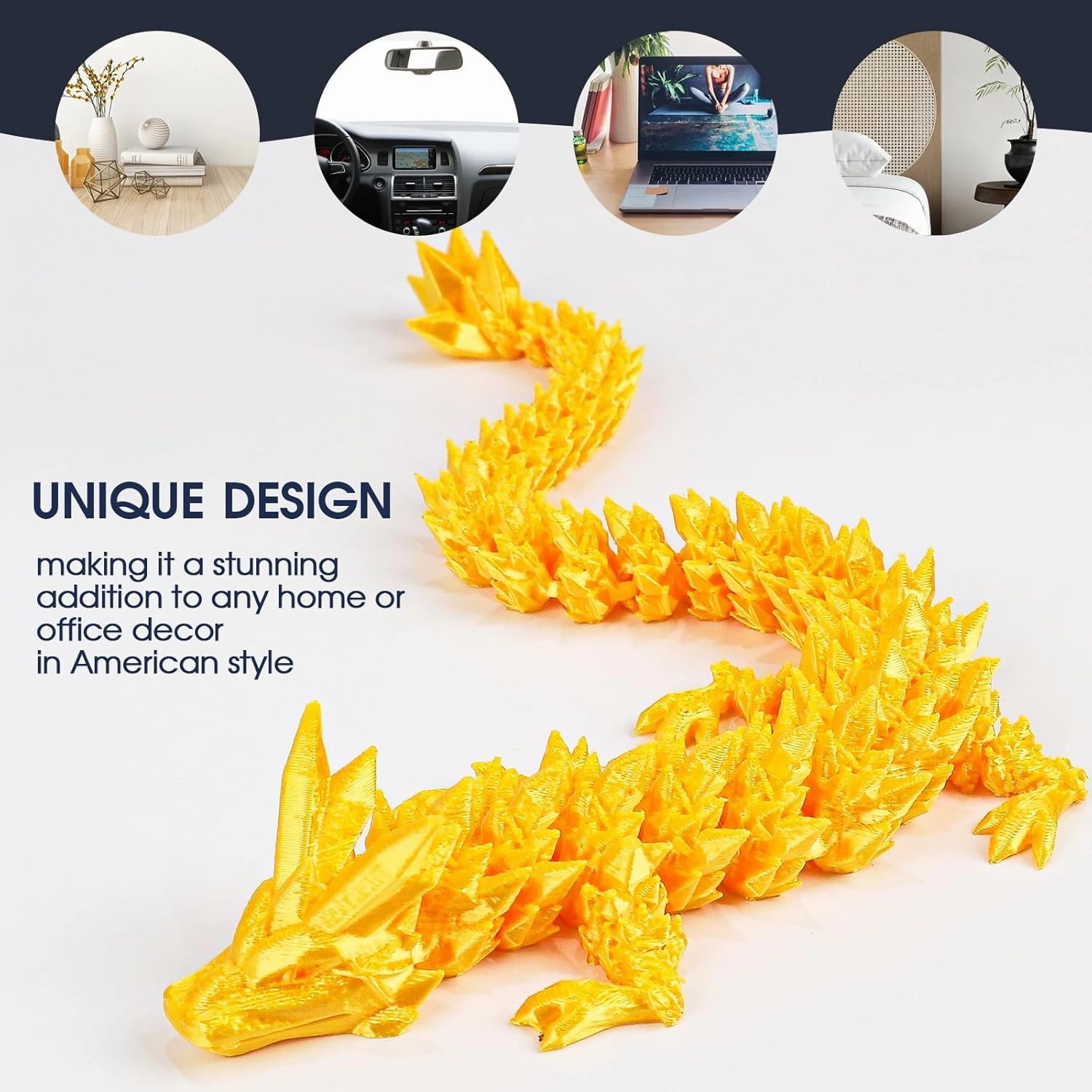 3D Printed Dragon Egg with Dragon Inside,12 Inch 3D Printed Dragon Egg Fidget Toy，Home Office Decor Executive Desk Toys for Autism/ADHD (Silk White)