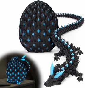 3D Printed Dragon Eggs Mystery Dragon Egg Glow in The Dark Articulated Animals Fidget Toy Crystal 3D Print Dinosaur Eggs for Kids Boys Girls Home Decor