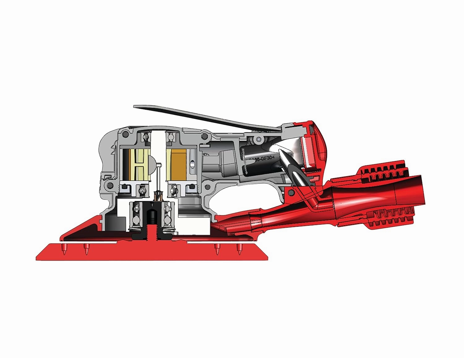 3M Elite Central-Vacuum-Ready Random Orbital Sander - Pneumatic Palm Sander - For Wood, Composites, Metal - 3 " x 3/16 " Orbit - 28503