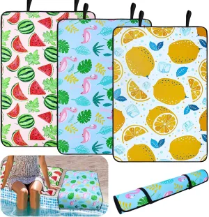 3PCS Pool Seats for Edge of Pool, 24x16 in Poolside Seating Mat Soft Neoprene Pool Cushion Pad Multifunction Poolside Chair Pool Side Accessories for Pool Owner, Adults Kids Lounging