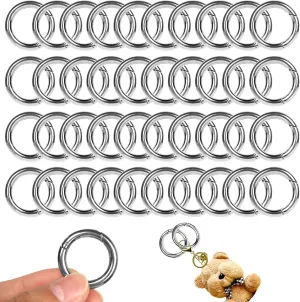 40Pcs Spring O Rings Round Carabiner Snap Clip, 28MM Zinc Alloy Spring Round Keychain, Spring O Ring for Key Chains, Bag, Purse, Handbag