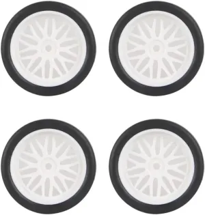 4pcs 33mm Hard Drift Tires Compatible with 1/18 RC Cars for AE86 A86 LD1801 LD1802 LD1803 LD1804 A01 A02 Upgrade Parts(LA0046 White(Soft))