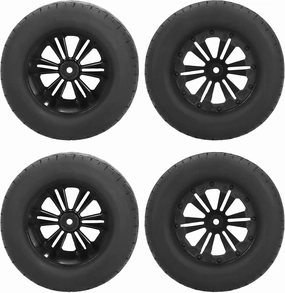 4pcs 1/10 Scale RC Car Tires 115mm Wheel Rim Rubber Treads Plastic Frame High Wear with Strong Grip for 1/10 RC Car