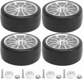 4Pcs 63mm RC Car Tire RC Drift Wheels and Tires Set Compatible with D12 RC Truck RC Car Hard Tyre Model Car Accessories