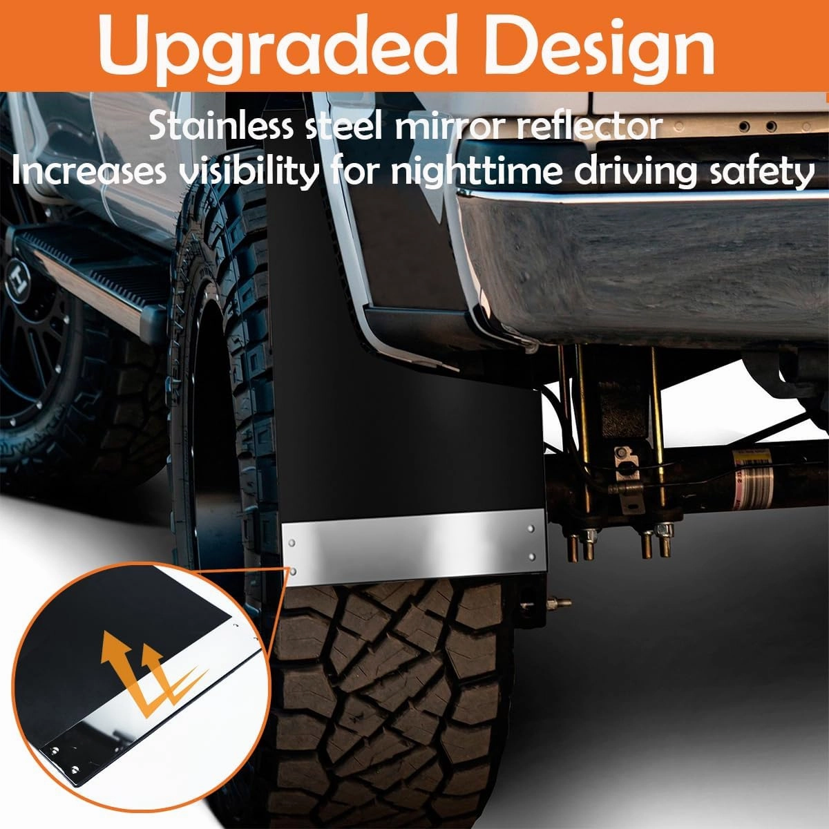 4PCS Universal Mud Flaps Splash Guards Car Mudguard with Night Reflectors Mudflaps and Accessories Set, Front and Rear Protection for Trucks Cars SUVs Vans (Black)