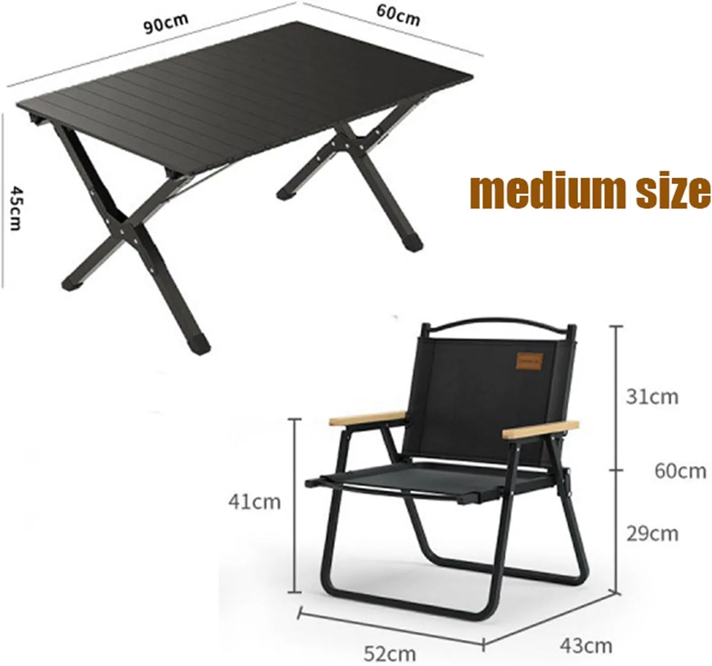 5-Pack Portable Camping Table airs, Folding Aluminum Roll-up Picnic Backpacking Table with Lightweight Lawn airs and Carrying Bag, Easy Carrying