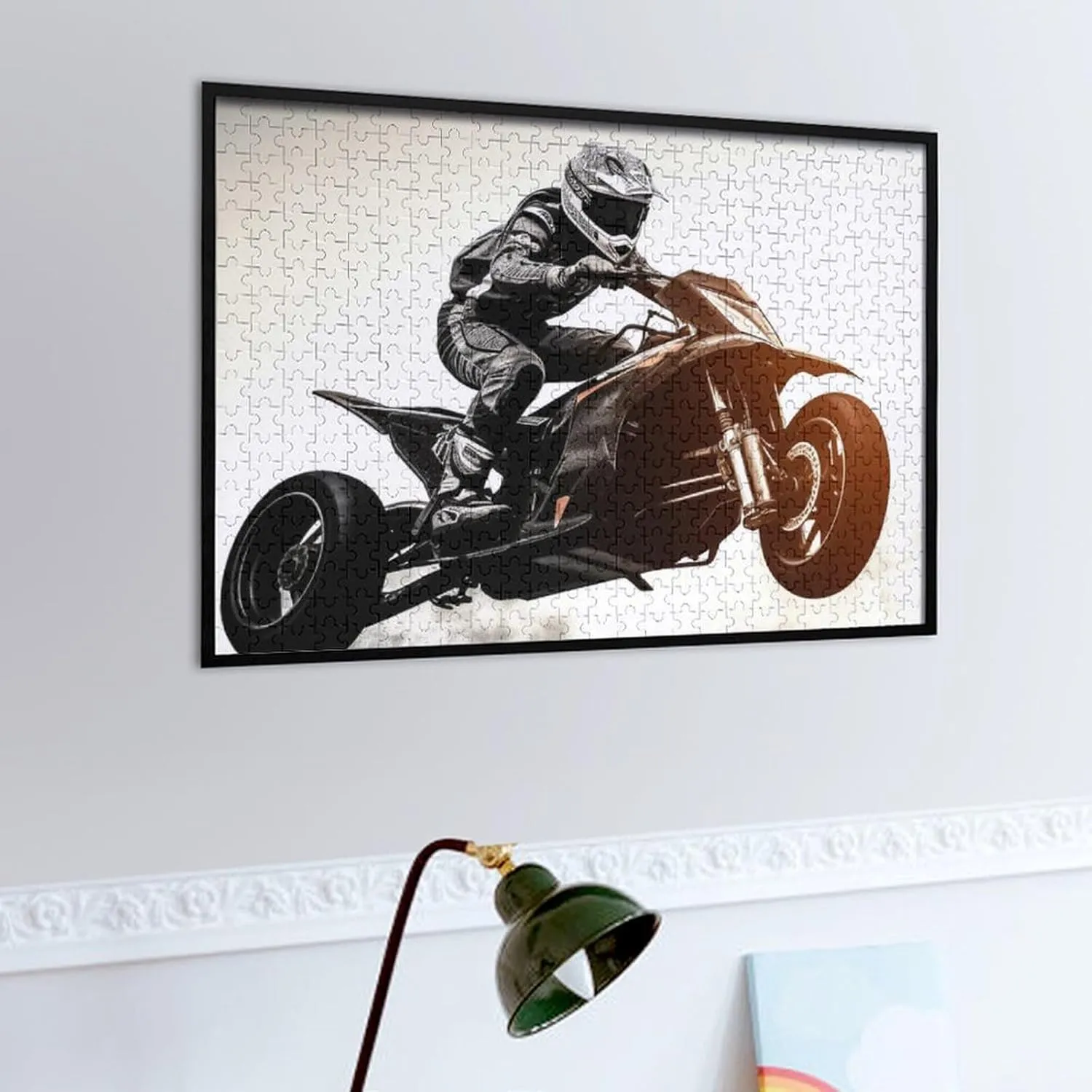 500 PCS Jigsaw Puzzle for Adults Personalized Picture Puzzle Rider Racing Car Customized Wooden Puzzle for Family, Birthday, Wedding, Game Nights Gifts Animal Puzzle