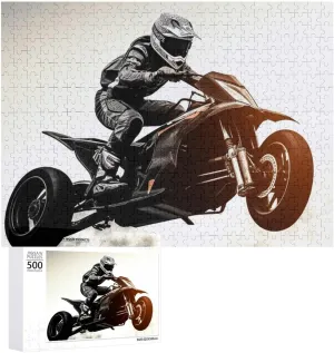 500 PCS Jigsaw Puzzle for Adults Personalized Picture Puzzle Rider Racing Car Customized Wooden Puzzle for Family, Birthday, Wedding, Game Nights Gifts Animal Puzzle