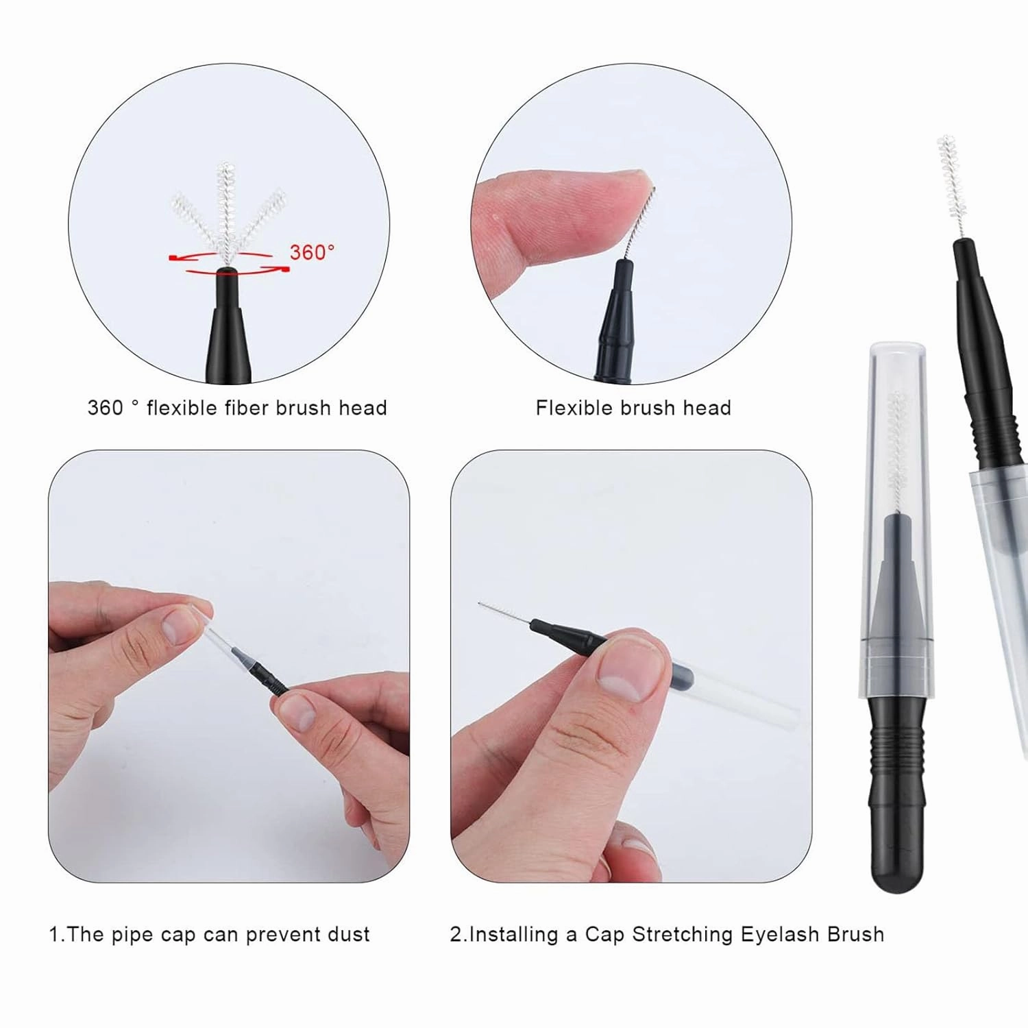 50 Pieces Eyebrow Spoolie Brush Set Compact Design Portable Eyebrow Brushes For Makeup Artists And Beginners