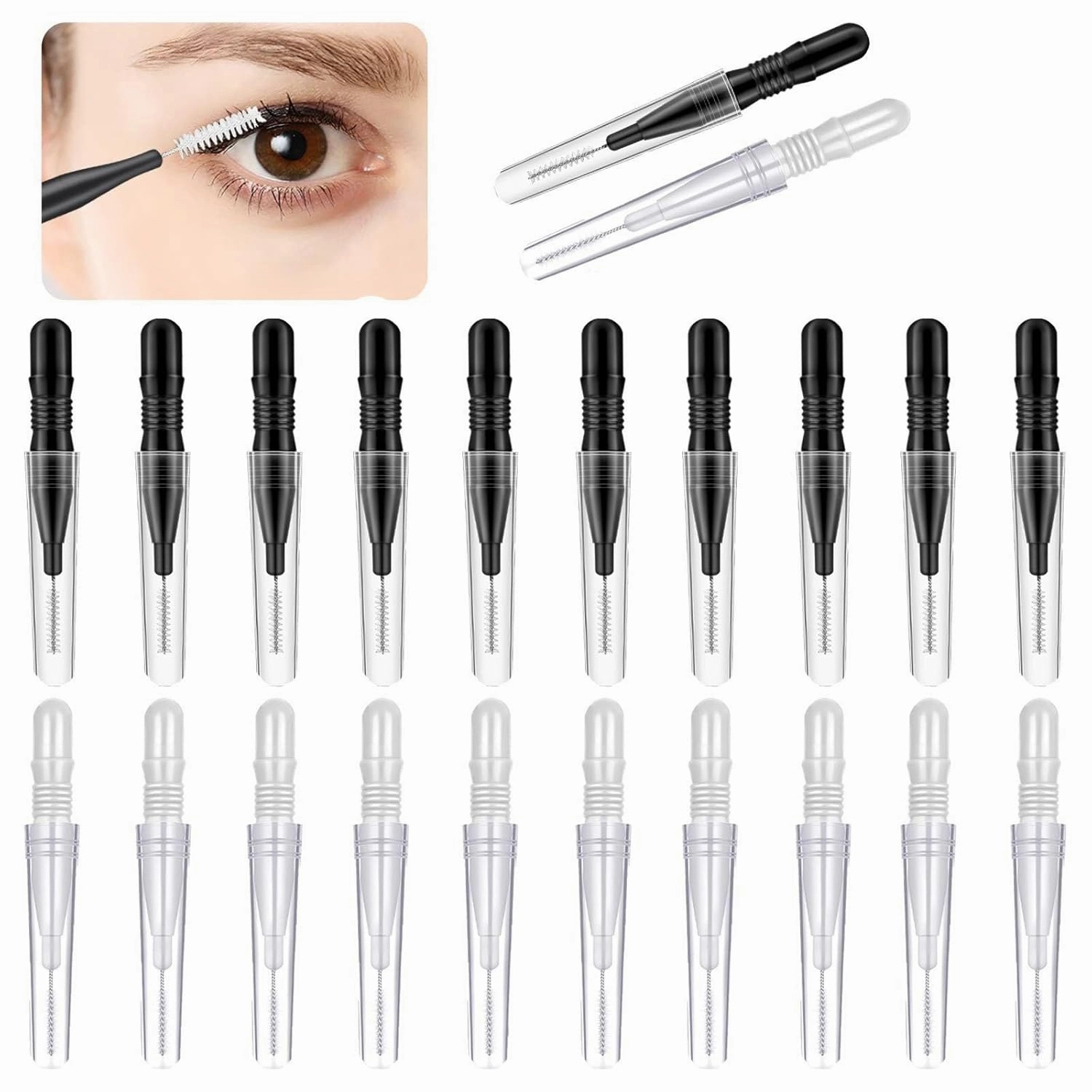 50 Pieces Eyebrow Spoolie Brush Set Compact Design Portable Eyebrow Brushes For Makeup Artists And Beginners