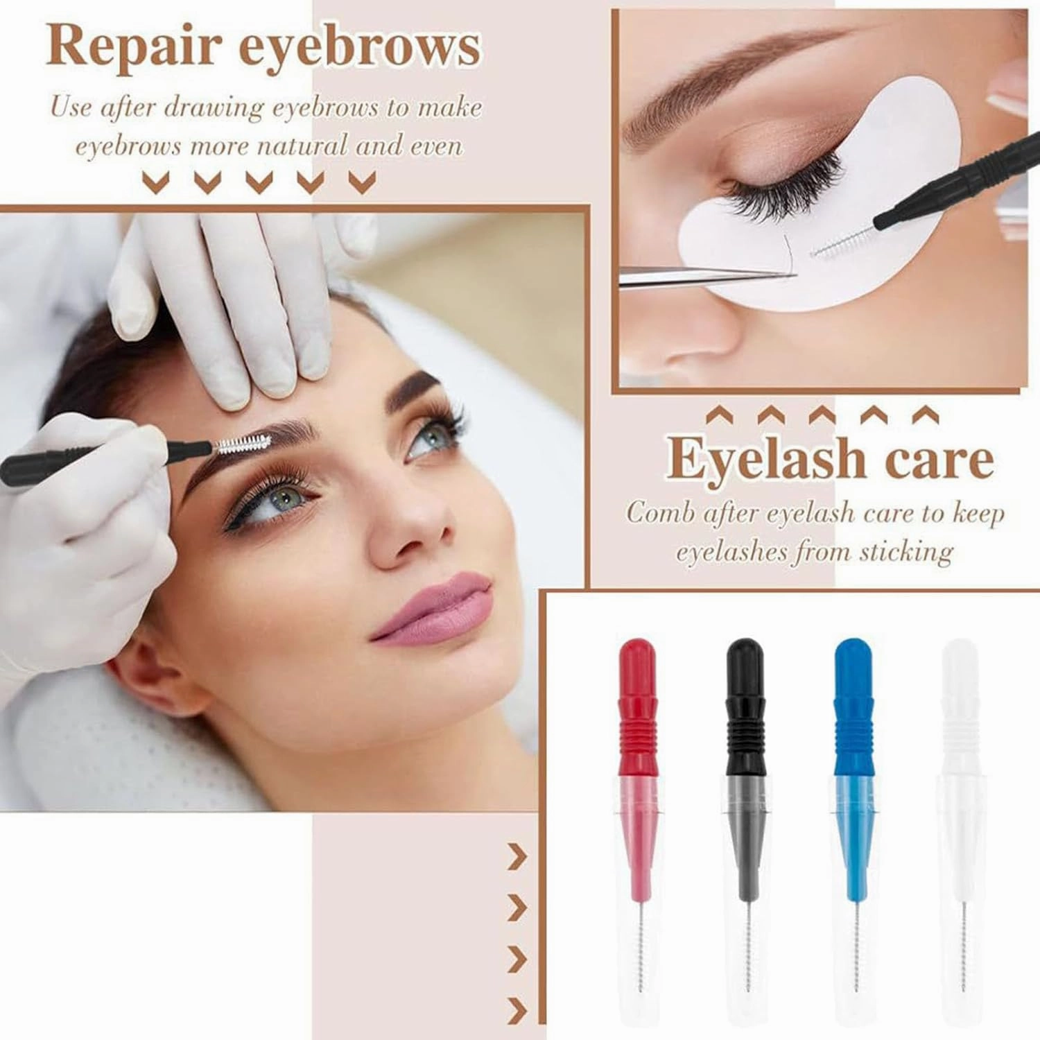 50 Pieces Eyebrow Spoolie Brush Set Compact Design Portable Eyebrow Brushes For Makeup Artists And Beginners
