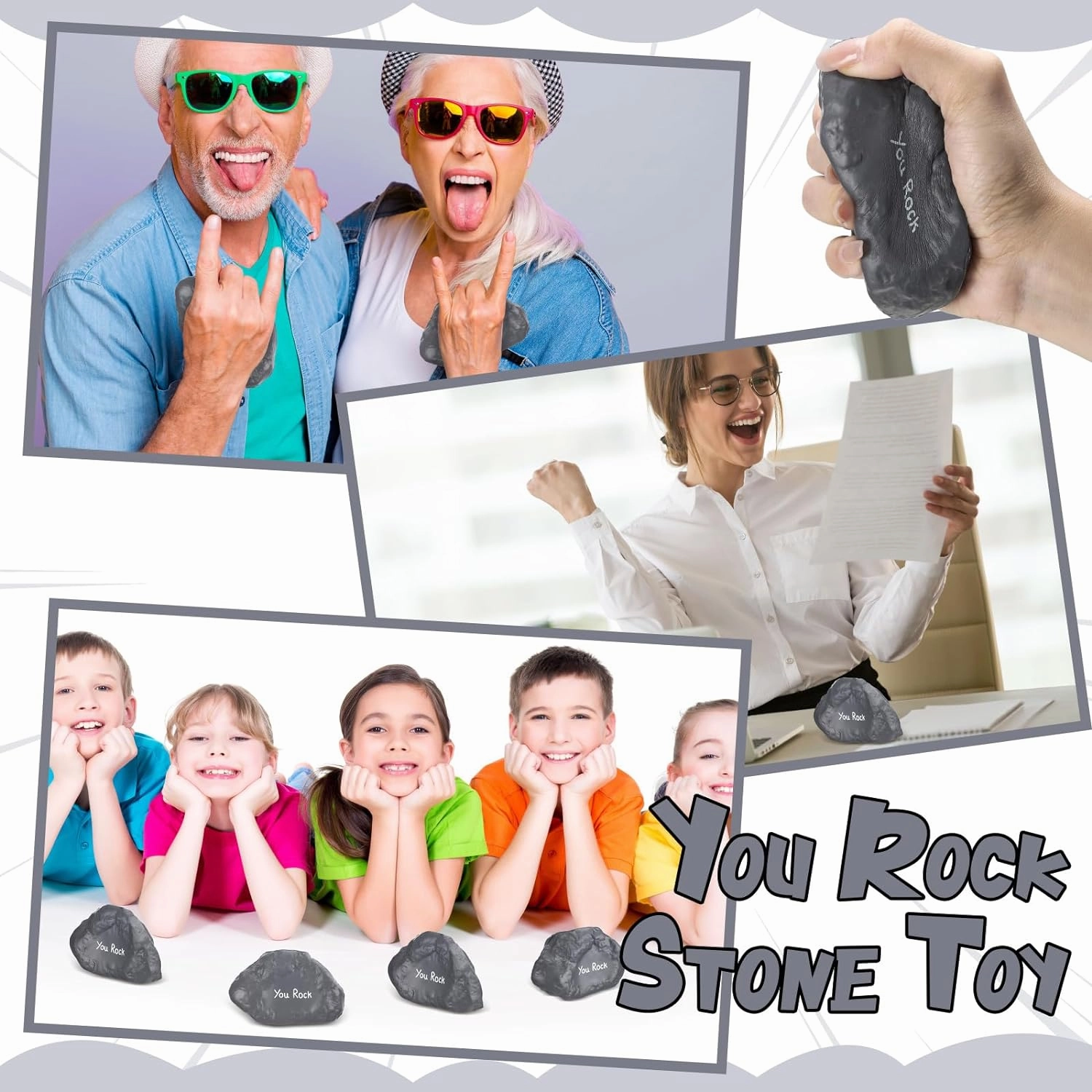 50 Set Inspirational Stress Balls Bulk Motivational Stress Foam Stone Relief Toys You Rock Quotes Squeeze Ball Appreciation Gifts Thank You for Being Awesome Gifts for Employee Coworker