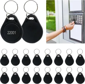 50pcs RFID Key Fobs Writable, Thin 26 Bit Proximity Key Fobs Fit for Prox Key ISO-Prox 1346 1386 1326 H10301 Format Readers, Works with The Vast Majority of Access Control Systems Black (50pcs)