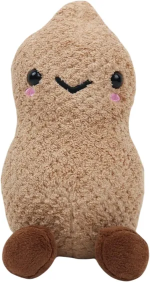 6.5inch Peanut Plush Toy Soft Stuffed Doll Smile Face Groundnut Plushies for Kids Gift