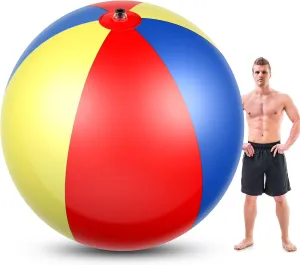 78 Inch Giant Beach Ball Jumbo Inflatable Balls Oversized Adult Beach Toys Plastic Huge Water Balls for Swimming Pool Summer Beach Seaside Water Games Outdoor Indoor Party