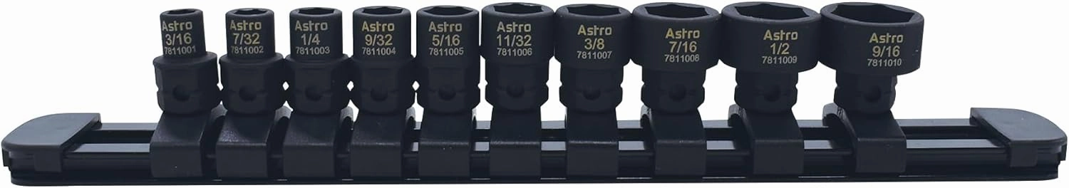 78110 10-Piece 1/4" Drive Low Profile Nano Impact Sockets - SAE