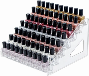 7-Tier Clear Acrylic Nail Polish Organizer, Holds 56-112 Bottles, Multi-Purpose Display for Nail Polish, Sunglasses, Essential Oils and Cosmetics