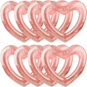 8 Pack Inflatable Heart Swim Rings Float Heart Shaped Swimming Circle Pool Floats for Women Girls Pool Party Beach Party Supplies