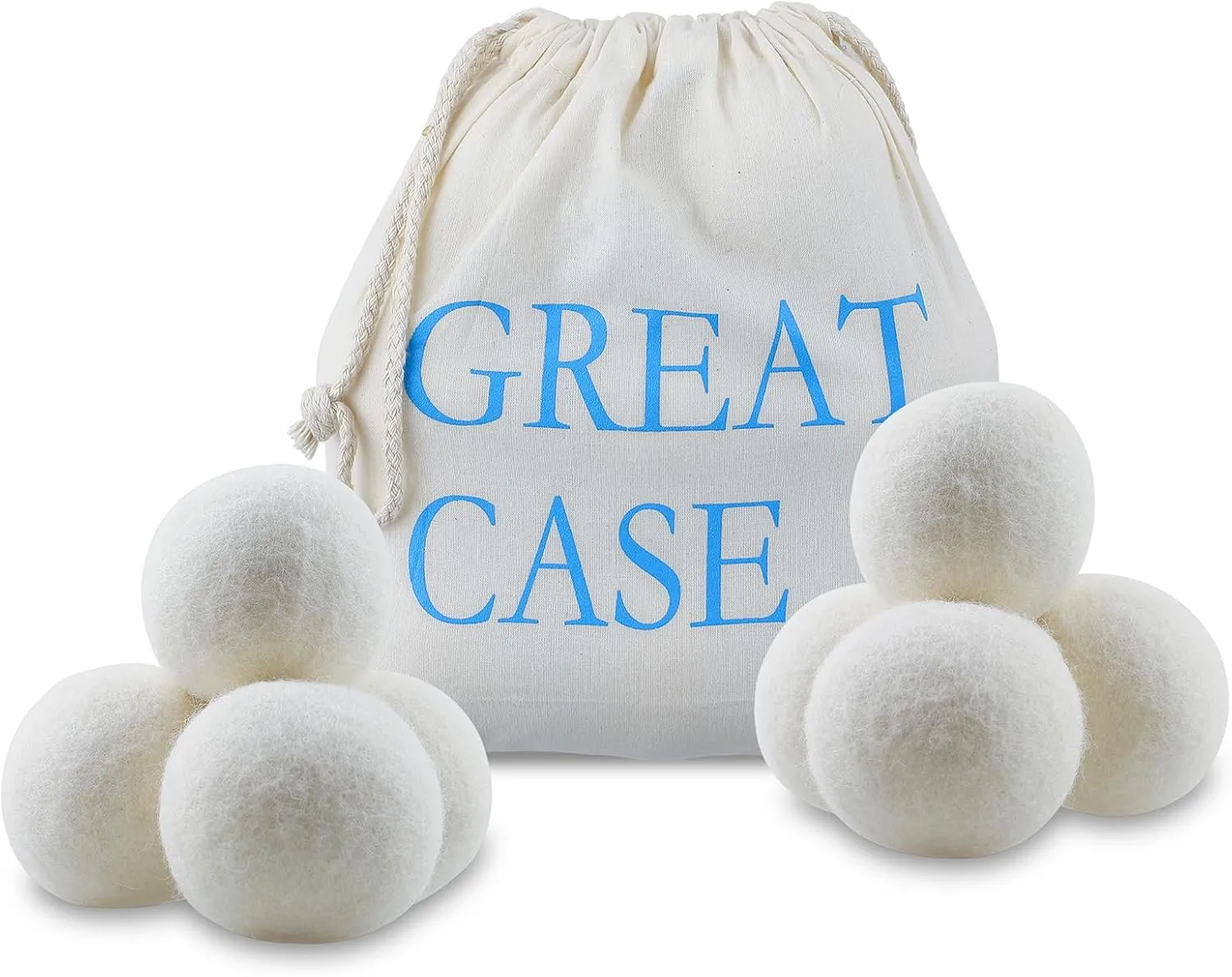 8-Pack Premium Wool Dryer Balls - Reusable XL Natural Fabric Softener, Reduces Clothing Wrinkles, Pet Hair & Static Cling, Wool Balls Replaces Dryer Sheets,Laundry Wool Balls for Dryer
