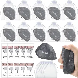80 Set Inspirational Stress Balls Bulk Motivational Stress Foam Stone Relief Toys You Rock Quotes Squeeze Ball Appreciation Gifts Thank You for Being Awesome Gifts for Employee Coworker
