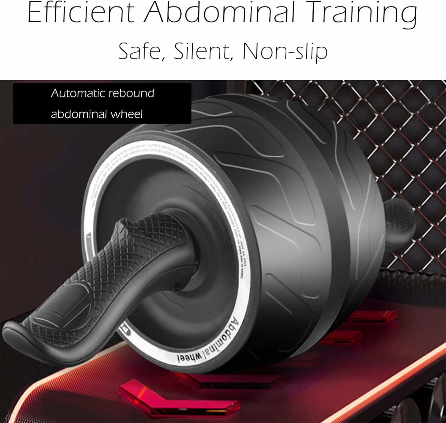 AB Wheel Roller with Resistance Spring, Automatic Rebound Exercise Abdominal Ultra-Wide Wheels Fitness for Gym & Home, Core Work-out Strength-Training Roller with Knee Pad, 14.6"W