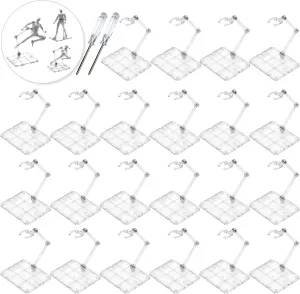 Action Figure Stand, 22 PCS Assembly Action Figure Display Holder Base Model Support Stand Compatible with HG RG SD SHF Gundam 1/144 Figures with 2PCS Screwdrivers, Clear